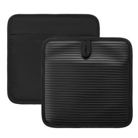 Pot Holders, Heat Resistant to 500 Fahrenheit with Ribbed Soft Anti-Slip Silicone Strips, 100% Cotton 9.06 x 8.98 inch Hot Pads with 2 No-Marks Hooks
