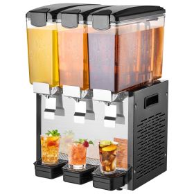 Commercial Beverage Dispenser, 3 Tanks 10 L / 10.6 QT Per Tank Juice Dispenser