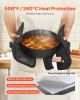 Pot Holders, Heat Resistant to 500 Fahrenheit with Ribbed Soft Anti-Slip Silicone Strips, 100% Cotton 9.06 x 8.98 inch Hot Pads with 2 No-Marks Hooks