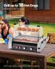 Hot Dog Roller, 18 Hot Dog 7 Rollers, Stainless Steel Sausage Grill Cooker, 1050W Commercial Hot Dog Machine with Dual Temp Control, Cover