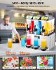Commercial Frozen Drink Maker, 15Lx3 Triple Tank Slushy Machine, 180 Cups Stainless Steel Margarita Smoothie Frozen Drink Machine
