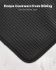 Pot Holders, Heat Resistant to 500 Fahrenheit with Ribbed Soft Anti-Slip Silicone Strips, 100% Cotton 9.06 x 8.98 inch Hot Pads with 2 No-Marks Hooks