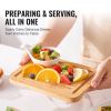 Cutting Board, 3 Pieces, Premium Versatile Bamboo Cutting Board with Food-Grade Oil and Juice Groove