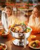 Chafing Dish Buffet Set, 5 Qt 2 Pack, Stainless Steel Chafer with 2 Full Size Pans, Round Catering Warmer Server with Lid Water Pan Folding Stand Clip