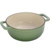 Cast iron 6QT cooking pot - Gradient red - Includes two silicone gloves - Enamel pot