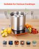 21 QT Canning Pot with Rack and Lid, Stainless Steel Waterbath Canner with Dual Handle and Glass Lid, Compatible with All Cooktops: Induction, Gas