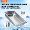4 Pack Hotel Pans, Full Size Anti-Jam Steam Pan with Lid, 0.8mm Thick Stainless Steel Steam Table Pan, 4-Inch Deep Commercial Table Pan