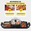 2 in 1 Electric Grill and Hot Pot, 2400W BBQ Pan Grill and Hot Pot, Multifunctional Teppanyaki Grill Pot with Dual Temp Control