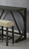 Modern Brown Dining Table W USB 3x Stools Biscuit-Tufted Seat Cushion Beige 3pc Dining Table Set