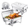 Chafing Dish Buffet Set, 8 Qt 2 Pack, Stainless Steel Chafer with 2 Full Size Pans