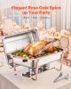 Chafing Dish Buffet Set, 8 Qt 2 Pack, Stainless Steel Chafer with 2 Full Size Pans