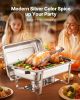 Chafing Dish Buffet Set, 8 Qt 2 Pack, Stainless Steel Chafer with 2 Full Size Pans